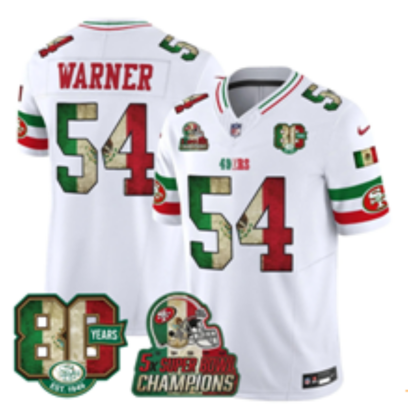 Men 2026 Nike San Francisco 49ers #54 Warner white NFL Jersey 0909001->chicago bears->NFL Jersey